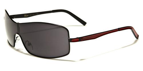 Designer Retro Metal Shield Wrap sunglasses For Men Khan kn1201b Black Red Smoke Lens