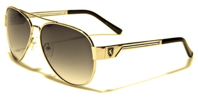 Retro Pilot Khan Metal Sunglasses for Men GOLD & BLACK Khan kn1280l