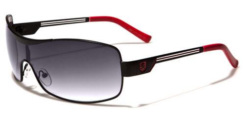 Khan Vintage Oversized Shield Wrap Sunglasses for Men BLACK/RED/SMOKE GRADIENT LENS Khan kn1281c
