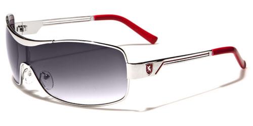 Khan Vintage Oversized Shield Wrap Sunglasses for Men SILVER/RED/SMOKE GRADIENT LENS Khan kn1281d