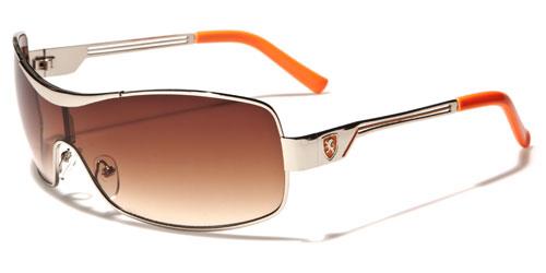 Khan Vintage Oversized Shield Wrap Sunglasses for Men SILVER/ORANGE/BROWN GRADIENT LENS Khan kn1281e