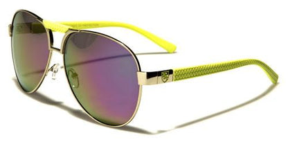 Designer Retro Brow Bar Mirrored Pilot Sunglasses for Men YELLOW SILVER SMOKE LENSES Khan kn1364avf