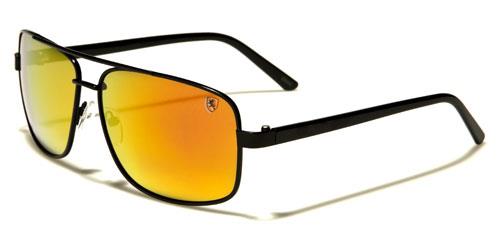 Khan Pilot Brow Bar Mirror Sunglasses For Men BLACK ORANGE MIRROR Khan kn2006cma