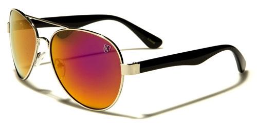 Large designer Mirrored Pilot Sunglasses for Men SILVER & BLACK PURPLE ORANGE MIRROR Khan kn2010cmd