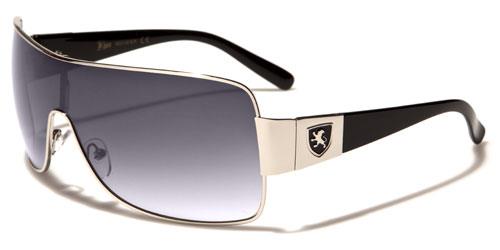 Designer Retro Flat Top Shield Wrap Sunglasses for Men Silver Black Smoke Gradient Lens Khan kn3310d