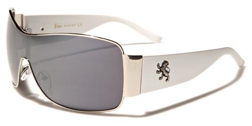 Designer Men's Khan Large Retro Vintage Wrap Sunglasses WHITE & SILVER Khan kn3605d