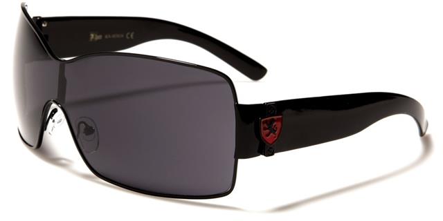 Khan Sunglasses Big Oversized Wrap Around Shield one Piece lens for Men Black Black Smoke Lens Khan kn3634a-081019