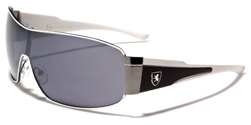 Mens Big Retro 2YK Wrap Around Khan Sunglasses Silver White Black Smoke Lens Khan kn3934b