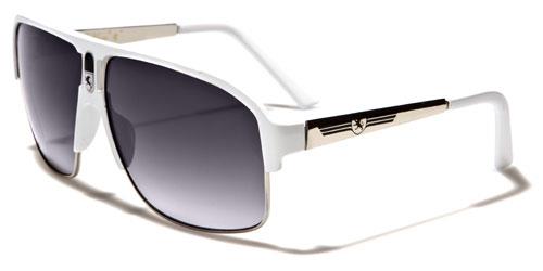 Mens Oversized Retro Vintage Pilot Khan Sunglasses WHITE & SILVER Khan kn5095e