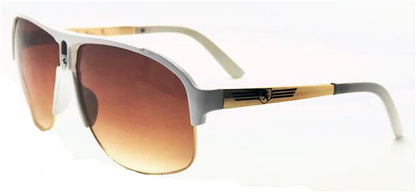 Mens Oversized Retro Vintage Pilot Khan Sunglasses GOLD & WHITE Khan kn5095l