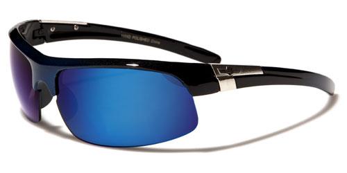 Khan Sport Wrap Around Sunglasses for Men BLACK & BLUE BLUE MIRROR LENSES Khan kn5139h