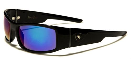 Khan Sport Wrap Around Mirror Sunglasses for Men Khan kn5151cmd Black Green Blue Lens