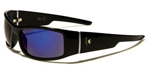 Khan Sport Wrap Around Mirror Sunglasses for Men Black Blue Mirror Lens Khan kn5151cme