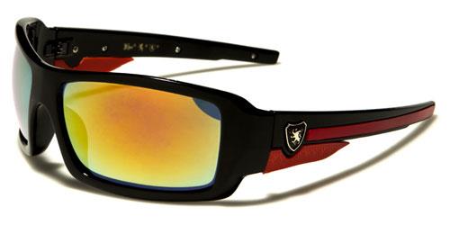 Khan Sport Wrap Around Mirror Sunglasses for Men BLACK RED MIRROR LENS Khan kn5187cmc