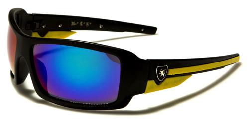 Khan Sport Wrap Around Mirror Sunglasses for Men BLACK YELLOW SMOKE LENS Khan kn5187cmd