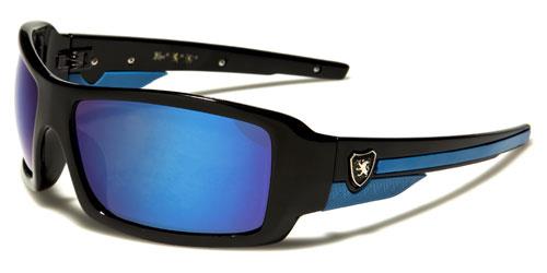 Khan Sport Wrap Around Mirror Sunglasses for Men BLACK BLUE MIRROR LENS Khan kn5187cme