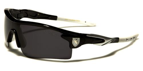 Polarized Sports Wrap Around Sunglasses Unisex Black Silver White Smoke Lens Khan kn5270pol-sda