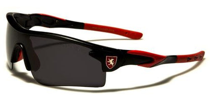 Polarized Sports Wrap Around Sunglasses Unisex Black Red Smoke Lens Khan kn5270pol-sdb