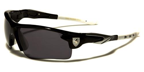 Khan Sport Wrap Around Sunglasses for Men Black Silver White Smoke Lens Khan kn5346cma