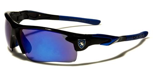 Khan Sport Wrap Around Sunglasses for Men Black Blue Blue Mirror Lens Khan kn5346cmf