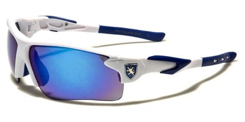 Khan Sport Wrap Around Sunglasses for Men White Blue Blue Mirror Lens Khan kn5346cmg