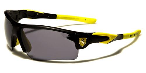 Khan Sport Wrap Around Sunglasses for Men Black Yellow Smoke Lens Khan kn5346sdc