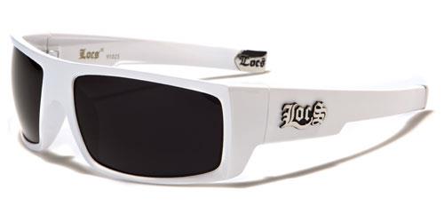 Locs Black White Oversized wrap around Gangsta Hip Hop Sunglasses for Men Locs Shades lc144whta WHITE SMOKE LENSES