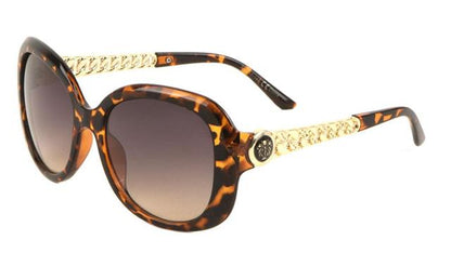 Women's Oversized Butterfly Oval Shield Sunglasses UV400 Leopard Brown Gold Smoke Gradient Lens Kleo lh-p4016-lion-head-plastic-sunglasses-07