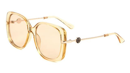 Women's Thick Rim Big Butterfly Sunglasses Clear Beige Tint Gold Clear Beige Tint Lens Kleo lh-p4023-lion-head-plastic-butterfly-sunglasses-03