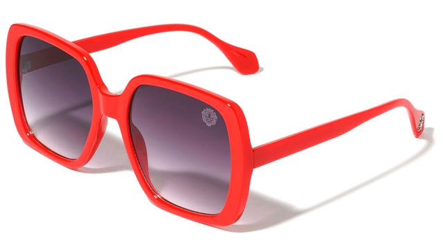 Large Square Women's Sunglasses Red Smoke Gradient Lens Kleo lh-p4032-lionhead-plastic--round-square-sunglasses-02