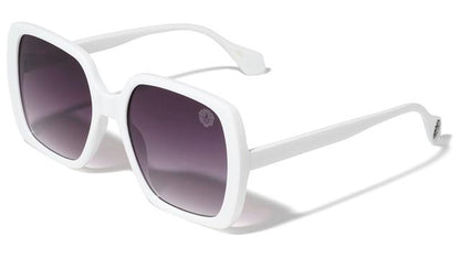 Large Square Women's Sunglasses Kleo lh-p4032-lionhead-plastic--round-square-sunglasses-06 White Smoke Gradient Lens