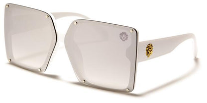 Kleo Women's Oversized Square Butterfly Shield Sunglasses UV400 White Smoke Mirror Lens Kleo lh-p4038b