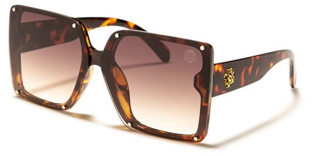 Kleo Women's Oversized Square Butterfly Shield Sunglasses UV400 Brown Brown Gradient Lens Kleo lh-p4038e