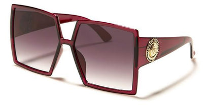 Kleo Women's Oversized Square Butterfly Shield Sunglasses UV400 Purple Smoke Gradien Kleo lh-p4050c