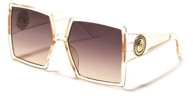 Kleo Women's Oversized Square Butterfly Shield Sunglasses UV400 Beige Warm Gradient Kleo lh-p4050d