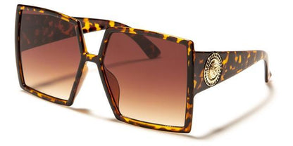 Kleo Women's Oversized Square Butterfly Shield Sunglasses UV400 Tortoise Gradient Kleo lh-p4050e