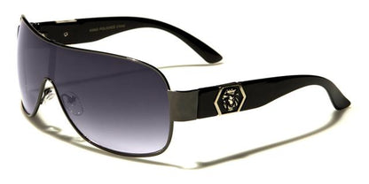 Women's Shield Wrap Around Sunglasses BLACK & SMOKE LENSES Kleo lh1323a