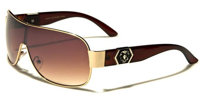 Women's Shield Wrap Around Sunglasses BROWN & BROWN LENSES Kleo lh1323b