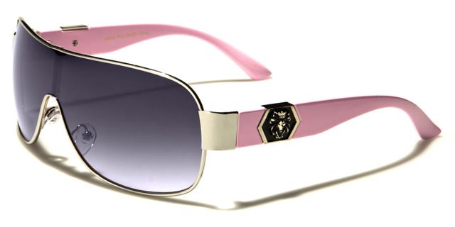 Women's Shield Wrap Around Sunglasses LIGHT PINK & SMOKE LENSES Kleo lh1323f