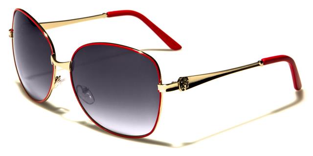 Kleo Oversized Metal Butterfly Sunglasses Gold Red Purple Smoke Lens Kleo lh1380d