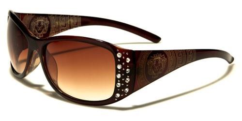 Womens Small Wrap Around Sunglasses by Kleo Brown Brown Gradient Lens Kleo lh3084rhc