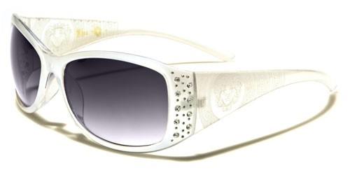 Womens Small Wrap Around Sunglasses by Kleo White Smoke Gradient Lens Kleo lh3084rhd