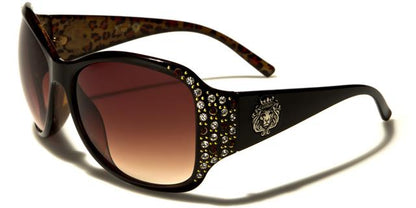 Oversized Retro Diamante Kleo Sunglasses for Women Brown Leopard Brown Lens Kleo lh3093rhf
