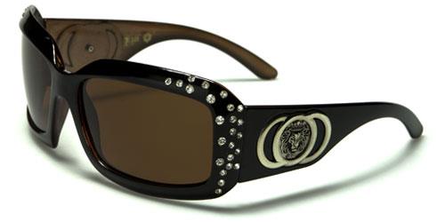 Black Oversized Ladies Polarized Wrap Around Dark Lenses Sunglasses BLACK & BROWN Kleo lh3102pol-rhd