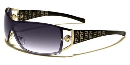 Women's Oversized Wrap around Semi-Rimless Retro Kleo Sunglasses Black Smoke Lens Kleo lh3699a_73fa3b97-7092-43b4-8189-b94d3190db61