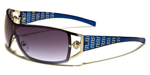 Women's Oversized Wrap around Semi-Rimless Retro Kleo Sunglasses Blue Smoke Lens Kleo lh3699e