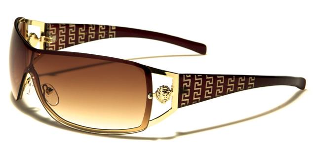 Women's Oversized Wrap around Semi-Rimless Retro Kleo Sunglasses Brown Brown Lens Kleo lh3699f