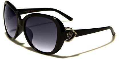 Oval Big Women's Kleo Butterfly Sunglasses Black Silver Smoke Lens Kleo lh4001a