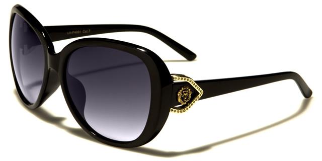 Oval Big Women's Kleo Butterfly Sunglasses Black Gold Smoke Lens Kleo lh4001b