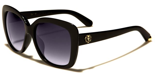 Square Big Women's Kleo Butterfly Sunglasses Black Gold Smoke Gradient Lens Kleo lh4013a